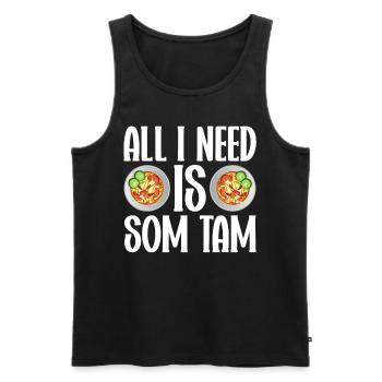 Som Tam Salade thaïlandaise Papaye Salade thaïlandaise Cuisine thaïlandaise - Débardeur bio Premium Homme - noir - Devant - Michal (187cm)