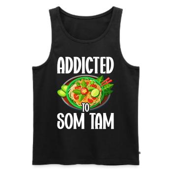 Som Tam Salade thaïlandaise Papaye Salade thaïlandaise Cuisine thaïlandaise - Débardeur bio Premium Homme - noir - Devant - Michal (187cm)