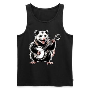 Opossum Possum Street Cat Joueur de banjo bluegrass - Débardeur bio Premium Homme - noir - Devant - Michal (187cm)