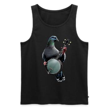 Pigeon Bird Bluegrass Banjo Spieler - Männer Premium Bio Tank Top - Schwarz - Vorne - Michal (187cm)