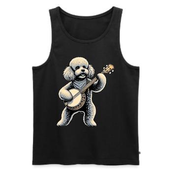 Pudelhund Bluegrass Banjo Spieler - Männer Premium Bio Tank Top - Schwarz - Vorne - Michal (187cm)