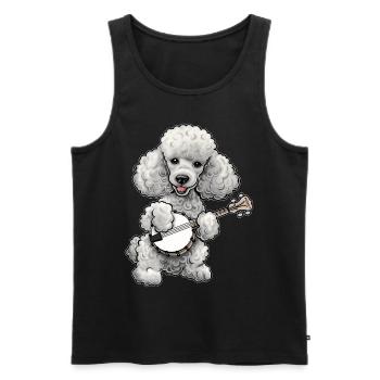 Pudelhund Bluegrass Banjo Spieler - Männer Premium Bio Tank Top - Schwarz - Vorne - Michal (187cm)