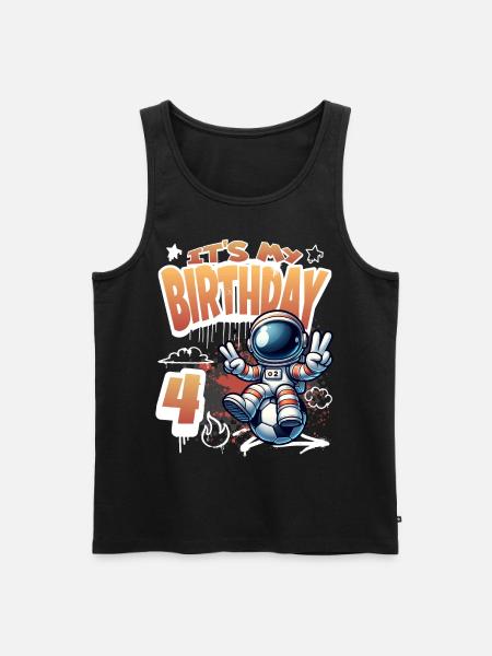 Graffiti Astronaut 4th Birthday - Men's Premium Organic Tank Top - black