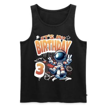 Graffiti Astronaut 3rd Birthday - Men's Premium Organic Tank Top - black - Front - Michal (187cm)