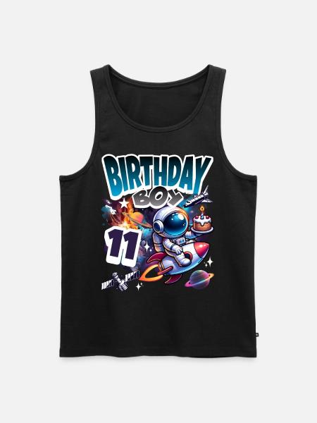 Astronaut 11th Birthday Space - Men's Premium Organic Tank Top - black