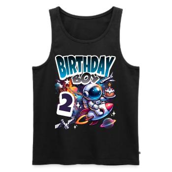 Astronaut 2nd Birthday Space - Men's Premium Organic Tank Top - black - Front - Michal (187cm)