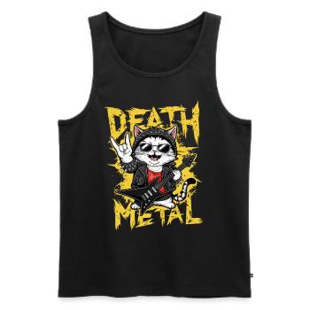 Katze Musiker mit E-Gitarre - Männer Premium Bio Tank Top - Schwarz - Vorne - AI Model Male 178 light (178cm)