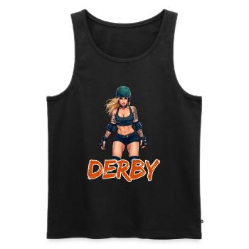 Roller Girl - Männer Premium Bio Tank Top - Schwarz - Vorne - Michal (187cm)
