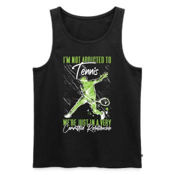 drôle de raquette de joueur de tennis je ne suis pas - Débardeur bio Premium Homme - noir - Devant - Michal (187cm)