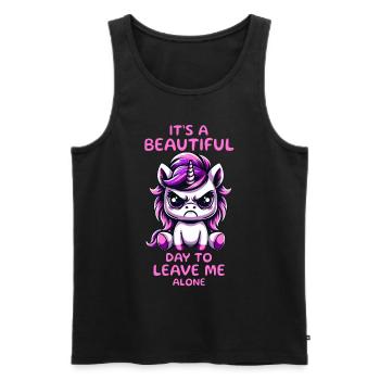 It's a beautiful day to leave me alone. - Men's Premium Organic Tank Top - black - Front - AI Model Male 178 light (178cm)