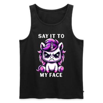 Say it to my face - Männer Premium Bio Tank Top - Schwarz - Vorne - Michal (187cm)