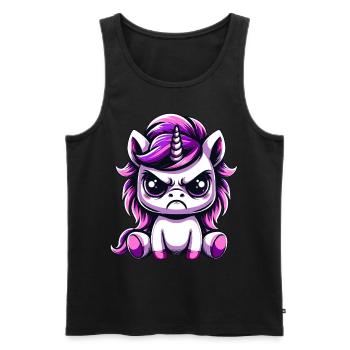 Licorne mignonne Maléfique - Débardeur bio Premium Homme - noir - Devant - Michal (187cm)