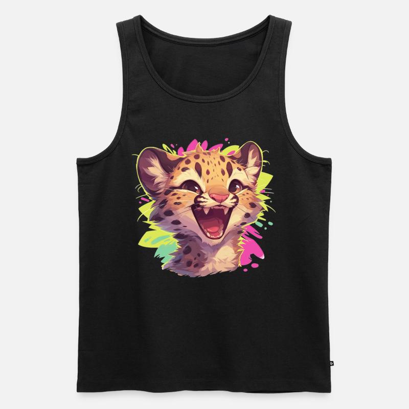 Leoparden Leopard - Männer Premium Bio Tank Top - Schwarz