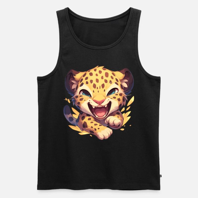 Leoparden Leopard - Männer Premium Bio Tank Top - Schwarz