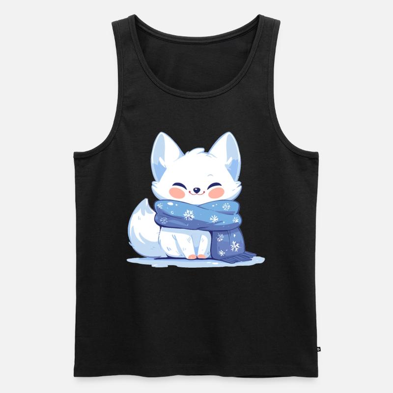 Arctic Fox Polarfüchse Polarfuchs - Männer Premium Bio Tank Top - Schwarz