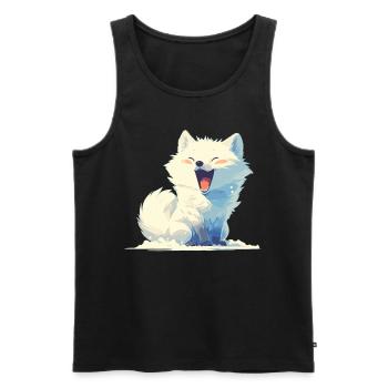 Arctic Fox Polarfüchse Polarfuchs - Men's Premium Organic Tank Top - black - Front - AI Model Male 178 light (178cm)