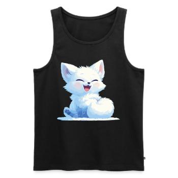 Arctic Fox Polarfüchse Polarfuchs - Men's Premium Organic Tank Top - black - Front - AI Model Male 178 light (178cm)