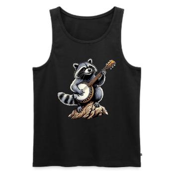 Waschbär Opossum Straßenkatze Bluegrass Banjo Spie - Männer Premium Bio Tank Top - Schwarz - Vorne - Michal (187cm)