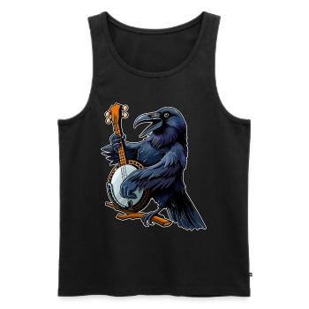 Raven Crow Joueur de banjo bluegrass - Débardeur bio Premium Homme - noir - Devant - Michal (187cm)