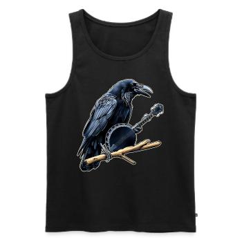 Raven Crow Bluegrass Banjo Player - Men's Premium Organic Tank Top - black - Front - Michal (187cm)