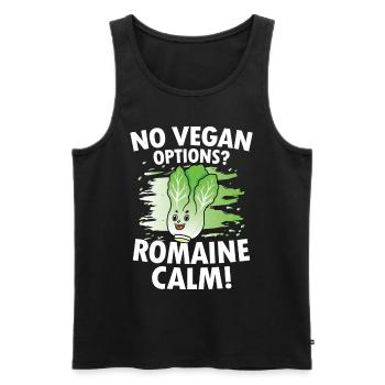 No Vegan Options Romaine Calm für Veganer und - Männer Premium Bio Tank Top - Schwarz - Vorne - Michal (187cm)
