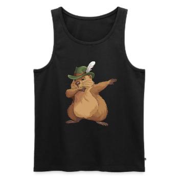 Murmeltier für einen Murmeltier Liebhaber - Männer Premium Bio Tank Top - Schwarz - Vorne - Michal (187cm)