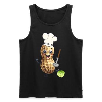 Cacahuète Cuisinier Cuisiniers Chou Légumes - Débardeur bio Premium Homme - noir - Devant - Michal (187cm)