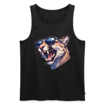 Cougar Berglöwen Berglöwe - Männer Premium Bio Tank Top - Schwarz - Vorne - AI Model Male 178 light (178cm)