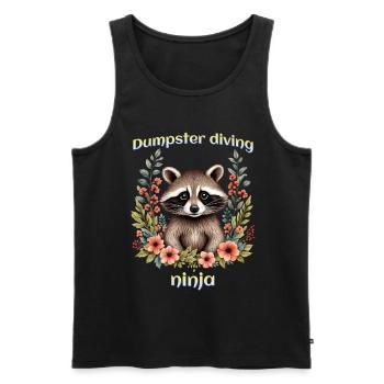 Waschbär Müllcontainer Tauchen Ninja - Männer Premium Bio Tank Top - Schwarz - Vorne - AI Model Male 178 light (178cm)