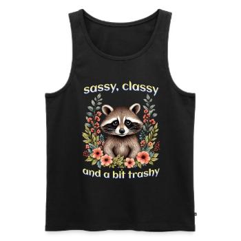 Sassy classy and a bit trashy - Men's Premium Organic Tank Top - black - Front - AI Model Male 178 light (178cm)