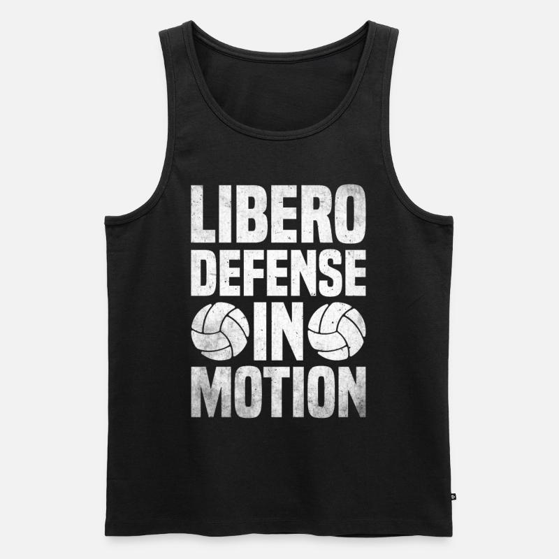Volleyball Libero - Männer Premium Bio Tank Top - Schwarz