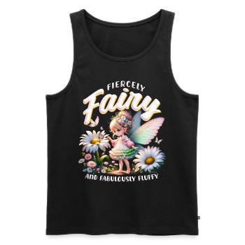 Fairy Fiercely fairy and fabulously fluffy - Men's Premium Organic Tank Top - black - Front - AI Model Male 178 light (178cm)