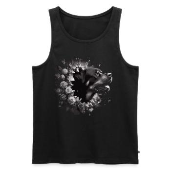 Rottweiler Power: Through the Wall - Men's Premium Organic Tank Top - black - Front - AI Model Male 178 light (178cm)