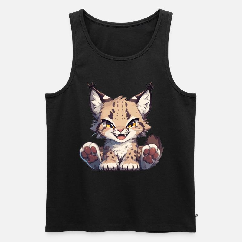 Lynx Luchse Luchs - Männer Premium Bio Tank Top - Schwarz