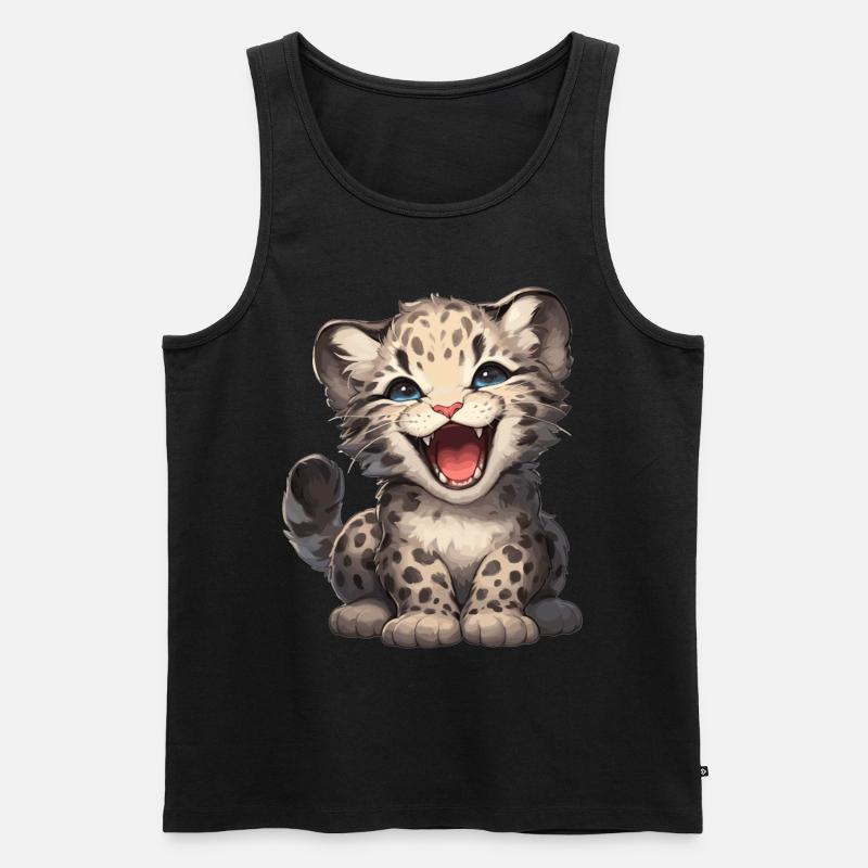 Clouded Leopard Nebelparder - Männer Premium Bio Tank Top - Schwarz