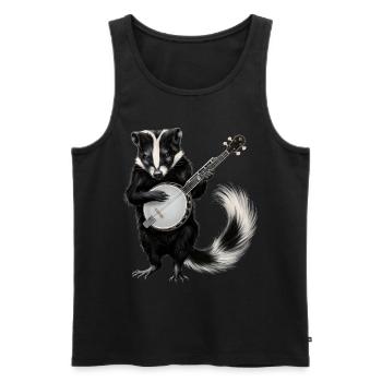 Skunk Joueur de banjo bluegrass - Débardeur bio Premium Homme - noir - Devant - Michal (187cm)