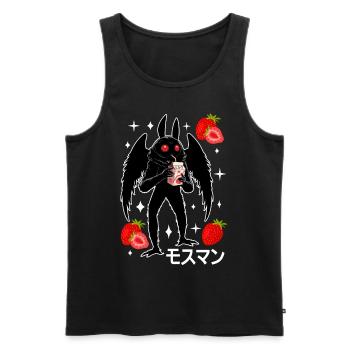Mothman Strawberry Milkshake - Men's Premium Organic Tank Top - black - Front - AI Model Male 178 light (178cm)
