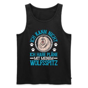 Plans Wolfspitz avec mon Keeshond - Débardeur bio Premium Homme - noir - Devant - Michal (187cm)