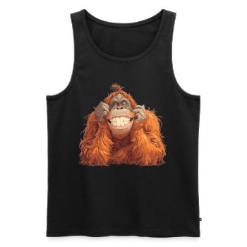 Orangs-outans Orangs-outans - Débardeur bio Premium Homme - noir - Devant - Michal (187cm)