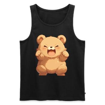 Bear Bären Bär - Männer Premium Bio Tank Top - Schwarz - Vorne - Michal (187cm)