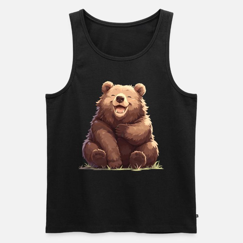 Bear Bären Bär - Männer Premium Bio Tank Top - Schwarz