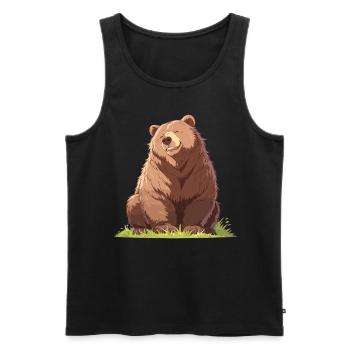Bear Bären Bär - Männer Premium Bio Tank Top - Schwarz - Vorne - Michal (187cm)