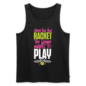 Funny Tennis Player Racket Queen - Männer Premium Bio Tank Top - Schwarz - Vorne - Michal (187cm)