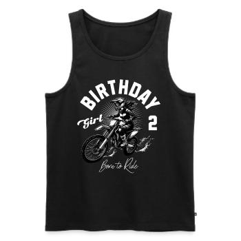 Motocross Anniversaire Fille 2ème Anniversaire Femmes - Débardeur bio Premium Homme - noir - Devant - AI Model Male 178 light (178cm)