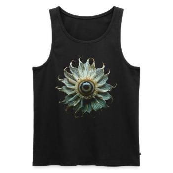 Weirdcore Ästhetische Blume Menschlicher Augapfel - Männer Premium Bio Tank Top - Schwarz - Vorne - AI Model Male 178 light (178cm)