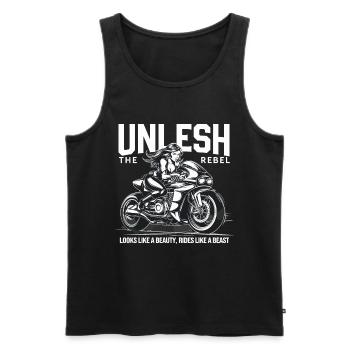 Looks Like A Beauty Rides Like A Beast - Männer Premium Bio Tank Top - Schwarz - Vorne - Michal (187cm)