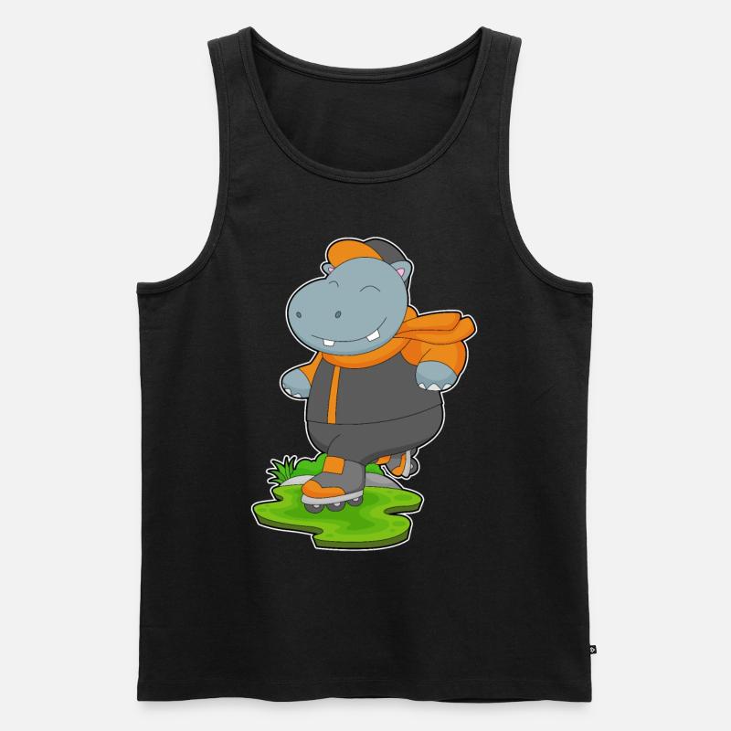 Nilpferd Inline skating Rollschuhe - Männer Premium Bio Tank Top - Schwarz