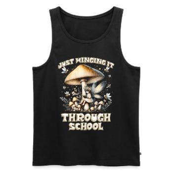 Fairy Fairycore Just winging it through school - Men's Premium Organic Tank Top - black - Front - AI Model Male 178 light (178cm)