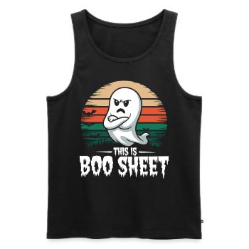 Fantômes et Halloween « This is Boo Sheet » - Débardeur bio Premium Homme - noir - Devant - Michal (187cm)
