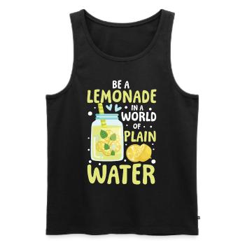 Be a lemonade in a world of plain water - Männer Premium Bio Tank Top - Schwarz - Vorne - AI Model Male 178 light (178cm)